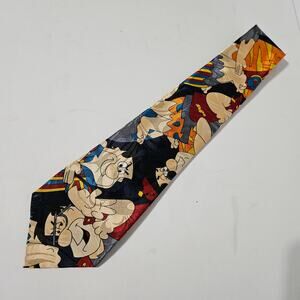 VTG Bunbury Fred Flintstone Hanna Barbera Bedrock Neck Tie Yabba Dabba Doo
